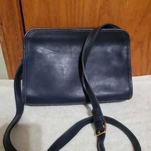 VINTAGE COACH SUTTON NAVY BLUE LEATHER